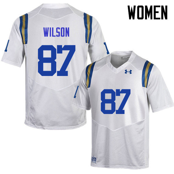 Women #87 Jordan Wilson UCLA Bruins Under Armour College Football Jerseys Sale-White